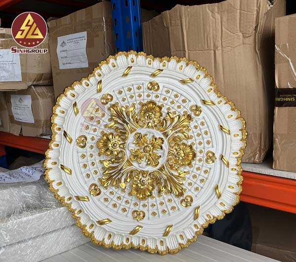 Mâm trần PU dát vàng tân cổ điển