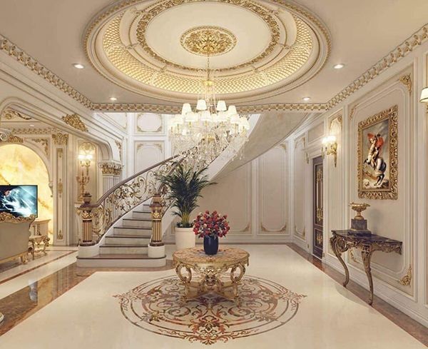 Mẹo Thiết Kế Và Thi Công Trần Nhà Tân Cổ Điển PU